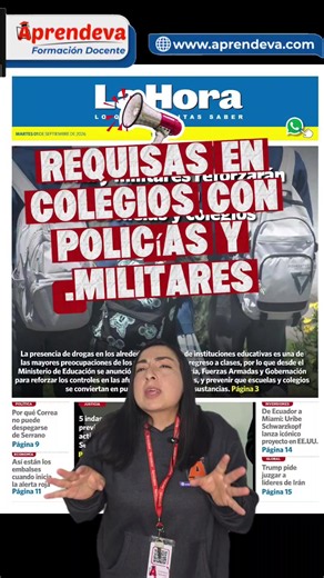 Plan Escudo: Policía podrá revisar mochilas en escuelas Acuerdo Interministerial MINEDEC-MDI-2026-006-AI autoriza ingreso policial a planteles en casos específicos. Revisión de mochilas con presencia de autoridades y padres. No es arbitraria: aplica ante delito flagrante, peligro inminente, orden judicial o solicitud del rector. Prioriza derechos de niños y adolescentes. #ascensoyrecategorizacion #ministeriodeeducacion #mineduc #evaluaciondocente2026 #maestros