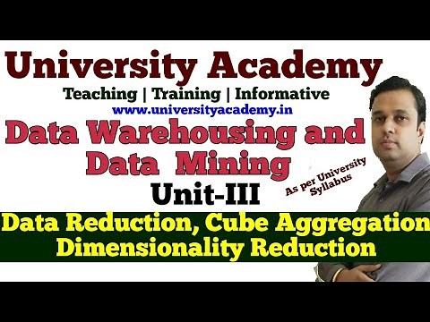 DWM22:Data Reduction in Mining| Data Cube Aggregation| Dimensionality reduction|hierarchy gen.