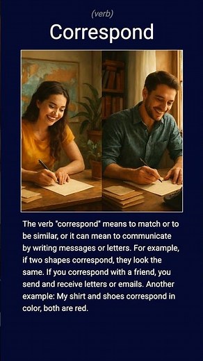 English word 'correspond' verb C1
