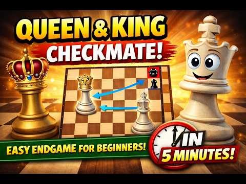 Queen + King Checkmate Made Easy ♕ | Every Beginner Must Learn This!