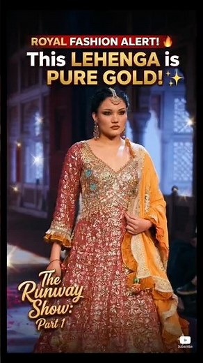 This Lehenga is Pure Gold ✨ Royal Bridal Runway Walk #shorts #supermodel