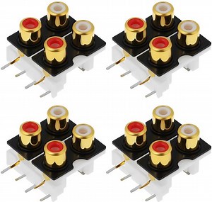 4Pcs 4-Pin RCA AV Socket Audio Video Connector Jack Gold Plated Contacts for Speaker... | bol