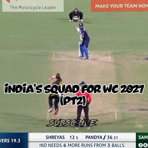 India's Squad For WC 2027 (pt2)