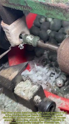 Beads Carving high precision CNC lathe machine Process for Power Distribution