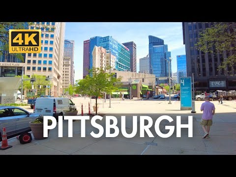 Downtown Pittsburgh Spring Walking Tour | Steel City Pennsylvania 4K