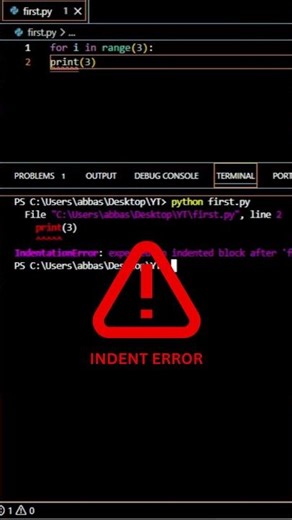 Fix Python Indentation Error in 20 Seconds 🐍