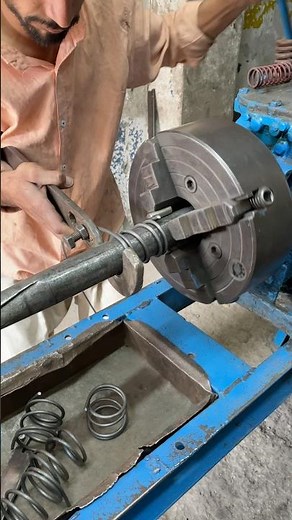 Most Satisfying Compression Spring Making on Lathe Machine | Handmade Steel Spring #shorts