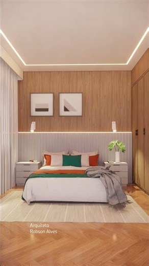 ANTES E DEPOIS ✅ a iluminação indireta ficou um luxo! Você teria um quarto assim?