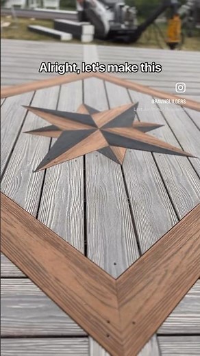 Compass rose deck inlay process. #deckbuilding #tipsandtricks #howto #carpenter #diy