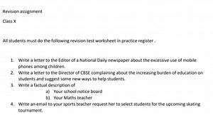 Revision assignmentClass XAll students must do the following... | Filo