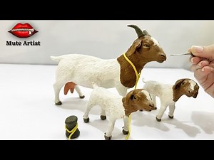 How to Make a Cute Polymer Clay Goat Family | DIY Clay Art