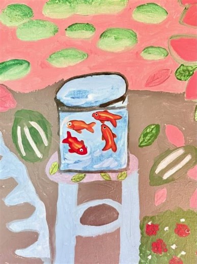 Whimsical Goldfish Bowl 🌸🎏 | Animated Kids Art #art #childrensart