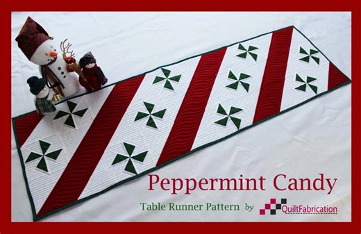 Peppermint Candy Table Runner Quilt Pattern: Red & Green (PDF Download) - Etsy