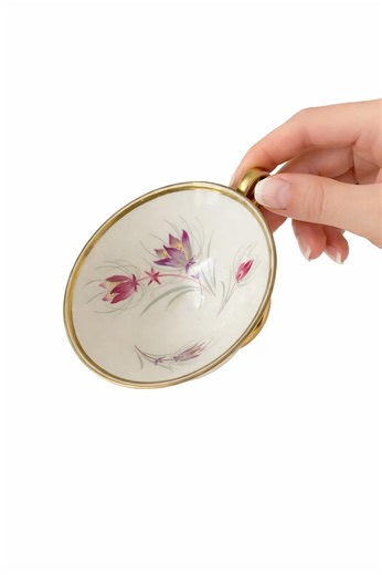 TEACUP by Bavaria, Porcelain Teacup | Hand-painted Floral | Gold Gilt Footed Cup | German Elegance - Etsy