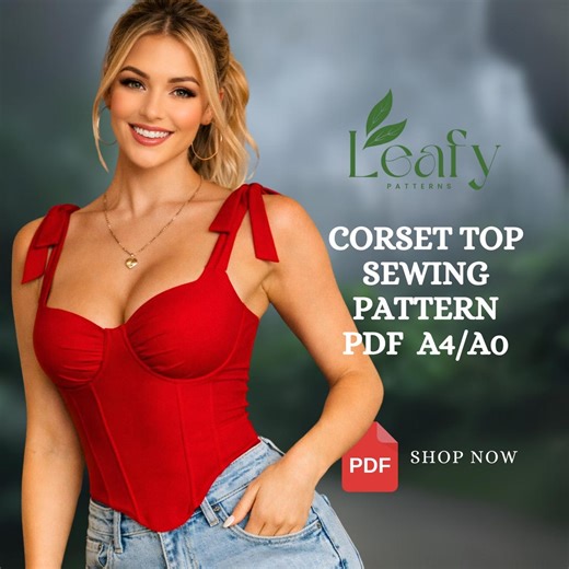 Corset Top Sewing Pattern | Easy Corset | Cottage Core Corset | Bodice Pattern | Women's Top Pattern | Bustier Corset Top Sewing Pattern - Etsy