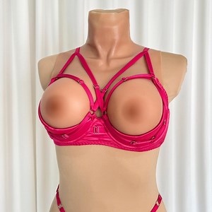 Handmade Satin Open Cup Bra: Quarter Cup Lingerie, Custom Size - Etsy
