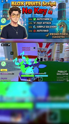 BLOX FRUITS Script No Key AUTO FARM, FAST ATTACK, SIMPLE SEA EVENT, AUTO RAID, PREHISTORIC (SMOOTH)