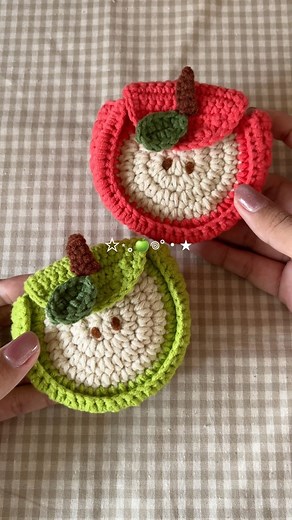 Ash on Instagram: "🍏 They would make super cute pouch to carry your daily essentials mini stuffs. Tutorial is on my channel as always.💕 #crochet #amigurumi #crochettutorial #crocheting #diy #handmade #freepattern #crochetbag #fallcrochetideas #crochetpattern #craft #diyhandmade #cute #crochetinspiration #aesthetic #crochetanimal #freecrochetpattern #crochetideas #crochetpurse #crochetaccessories"