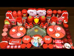 RED Slime ! Mixing Random Things into CLEAR Slime! Satisfying Slime Videos #251