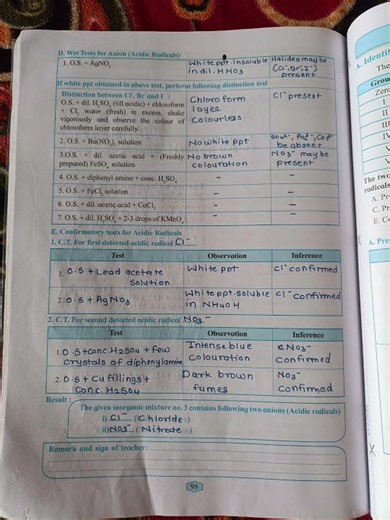 Class 12th Chemistry Pratical Experiment No 22.( Mixture No. 3)