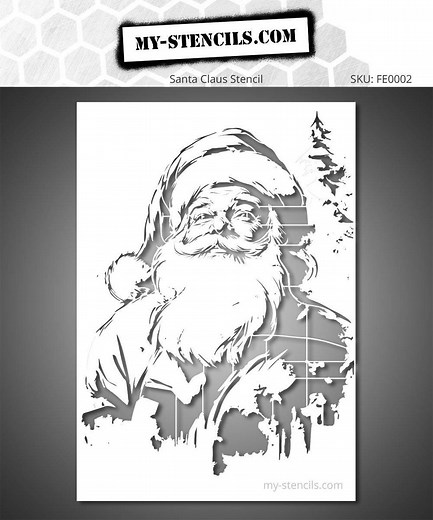 Santa Claus Stencil – Festive Holiday Template for Wall, Canvas & DIY Projects - Etsy