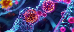 Fluorescence lifetime imaging microscopy FLIM showing the distinct composition of lipid rafts compared to surrounding membrane components. Stock Video
