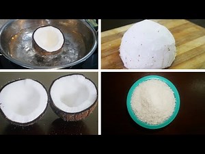 How to make Desiccated Coconut | Simple method of removing Coconut Flesh from Shell/ Coconut Powder