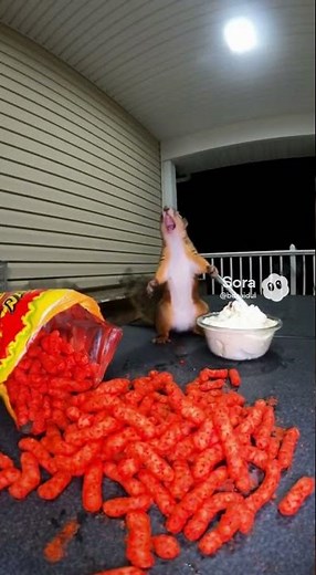 Squirrels LOVE Eating takis😂