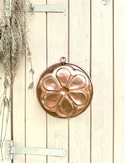 Large Copper Cake Mould, Vintage Kitchen Decor, Brass Hanging Ring - Etsy