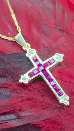 10K White Gold Cross With Multi-color Gemstones on an 18" 10K White Gold Chain (st - 3838) - Etsy