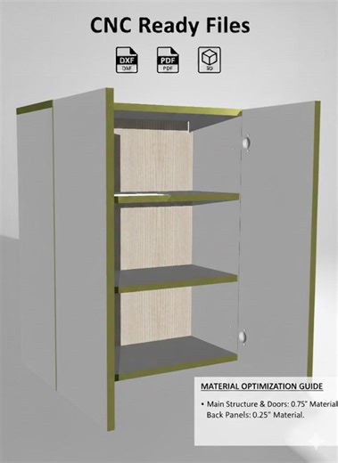 CNC Router Files, U.S. Standard Upper Cabinet – Inches – 24x12x30" DXF Files _ Parts, Wood-working - Etsy