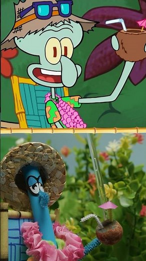 squidward's tiki land song IRL! 🥥 | spongebob #shorts