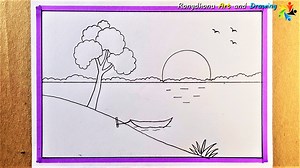 18K views · 1.5K reactions | #river #scenery #draw #work #kids #PencilDrawing #Love | Rongdhonu Art and Drawing | Facebook