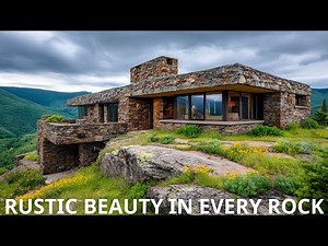 Rustic American Stone Houses on Hillsides | Timeless Flat-Roof Designs That Blend with Nature