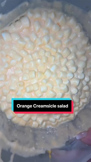 Orange Creamsicle salad I was definitely confused during this process. It was my very first time making a marshmallow, fruit, Jell-O pudding, salad glad ya could be here with me!! #o#orangeCreamsicles#salad