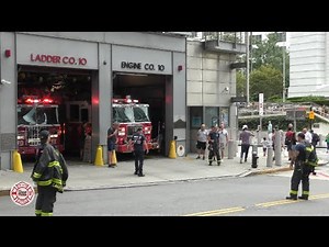 FDNY Engine 10 & Ladder 10 “Ten House” responding with NYU Langone Ambulance + an NYSP Cruiser!