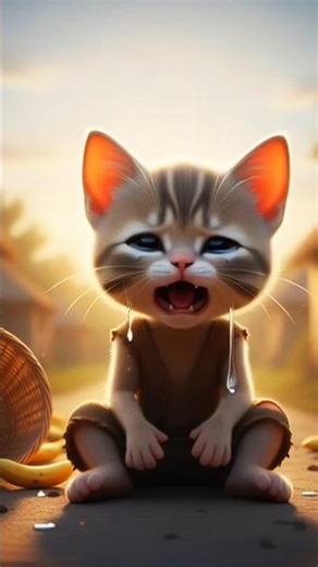 Sad Baby Cat Boy – A Little Heart with Big Kindness | Emotional video| #fypシ #cartoon #catshorts #ai