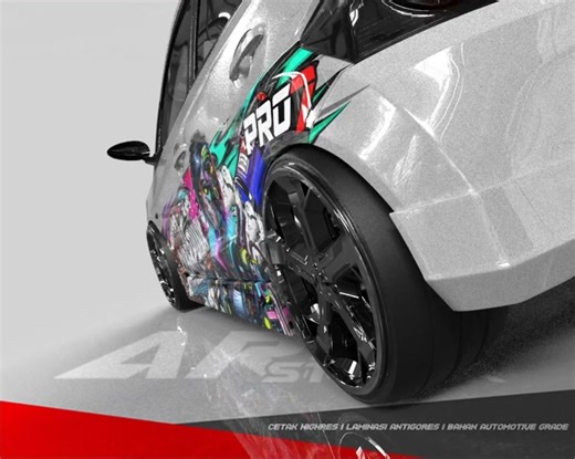 Custom Decal Stickers for Honda Brio - Cyberpunk Thailook Style