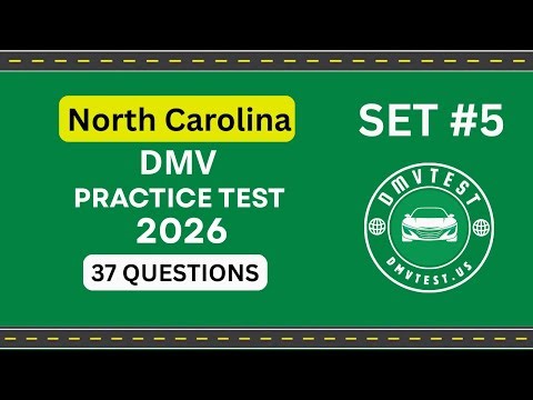 North Carolina DMV Practice Test 2026| 37 REAL TEST QUESTIONS SET #5 |DMV Driving Test|DMV Test 2026