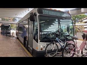 Riding Broward County Transit Bus 101, Broward Central Terminal to Aventura Mall, Gillig BRT 40'