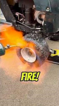 🔥Fixing a flat tire with fire!? Well, trying to! #flattire #fire #fix