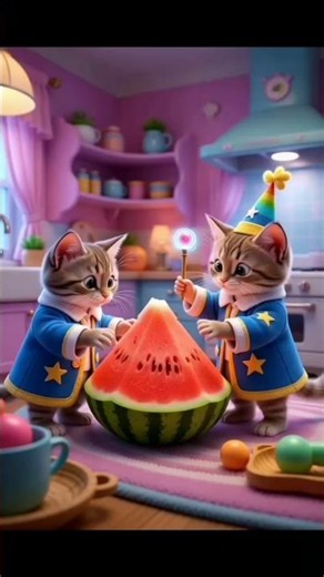 Magical Stunts | Cats Making Magic On fruits 🍉 #magicalcat