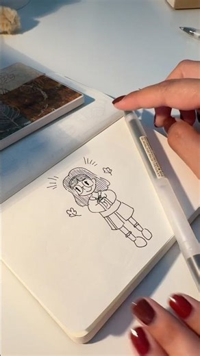 how to draw a cute character ☺️🍂 #cutedrawing #cuteart #cuteillustration