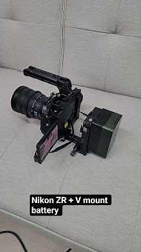 Handheld setup for Nikon ZR V-mount battery use.