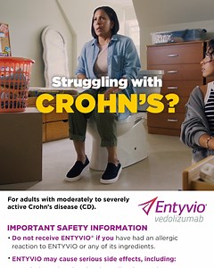 21M views · 79 shares | For full Prescribing Information, including Medication Guide for ENTYVIO, please visit: https://ssshare.it/KrH8 Discover how the ENTYVIO Pen may offer on-the-go treatment for adults living with #CrohnsDisease. Talk to a healthcare provider to see if ENTYVIO may be the right choice for you. | ENTYVIO (vedolizumab) | Facebook