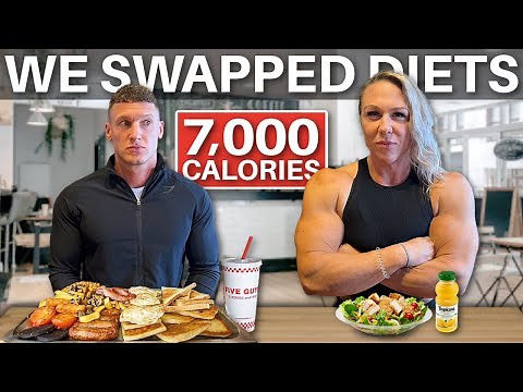 I swapped diets with the WORLD’S STRONGEST WOMAN! *7,000 calories*