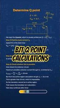 BJT Q point Computation Example 1 #bjt #transistor