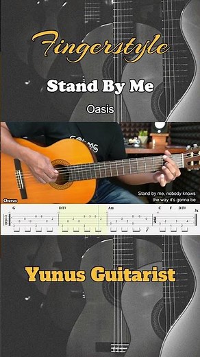 Stand By Me - Oasis - Fingerstyle Guitar Tutorial + TAB & Lyrics #fingerstyle