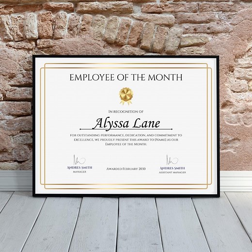 Editable Employee of the Month Certificate Template (canva Digital Download) - Etsy