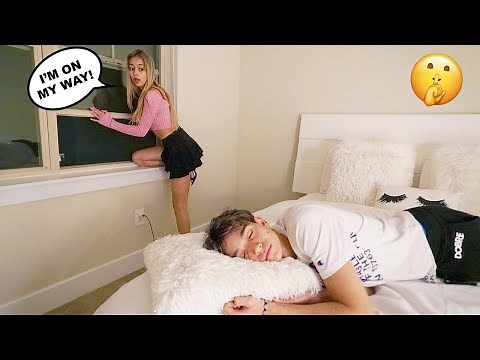 SNEAKING OUT IN THE MIDDLE OF THE NIGHT PRANK ON BOYFRIEND!